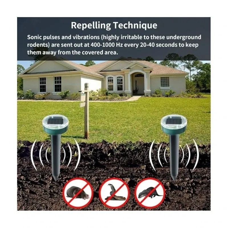 Solar Rat Repellent for Yard Ultrasonic Dog Cat Repeller Waterproof Solar Power Bird Repellent