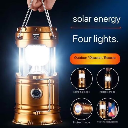 Quality Guaranteed Unique LED Solar Panel Camping Lamp White Aluminum Body Black Blue Color Options Outdoor Garden Use PC