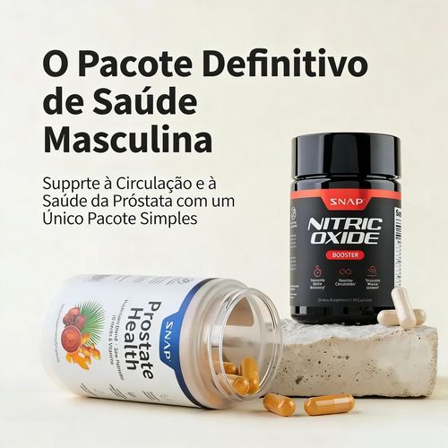 Ultimate Men's Health Bundle - Snap Supplements - Estimulador de Óxido Nítrico 60 cápsulas + Pacote de Saúde da Próstata - Cápsulas de Suplemento Natural - Auxilia a Circulação Sanguínea e a Saúde da Próstata