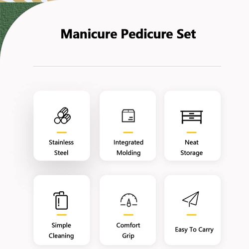 16-Piece Nail Clipper Set & Foot Care Tools — Stainless Steel Fingernail and Toenail Clippers — Ideal for Travel, Home, and Handbags (Yellow)