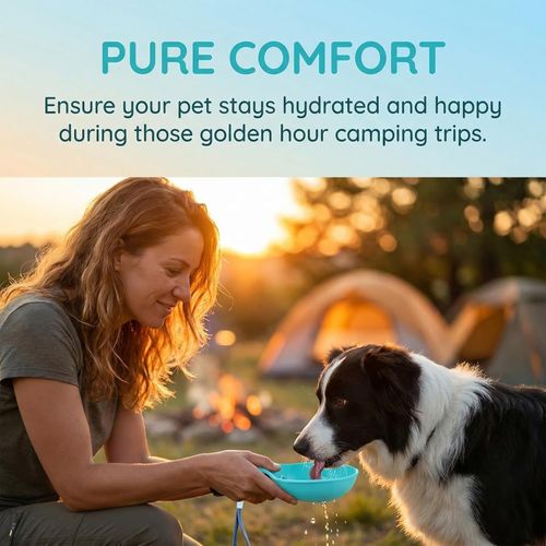 2-in-1 Portable Dog Water Bottle for Small Dogs - Leak-Proof & Compact Dog Travel Water Bottle -Stainless Steel Bottle & Silicone Bowl - Ideal for Walking, Hiking & Travels