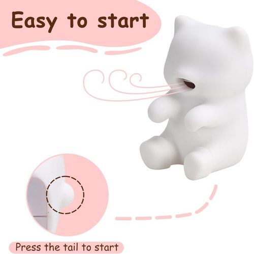 Mini Food Cooling Fan, Rechargeable Cat-Shaped Hot Drinks Cooler Quickly Cooling in 3 Mins for Home Office Travel Coffee Tea Soup Meals(White)