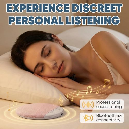New Sleep Pillow Speaker — Bluetooth Sleep Aid Pillow Speaker with Built-in White Noise. A Wireless Sleep Device Delivering Stereo Bass Sound, Designed as a Personal Sleep Companion for Both Adults and Children (Blue).