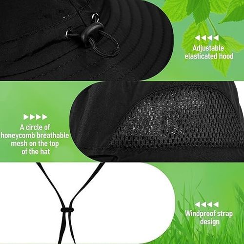Unisex Fisherman Hat with Built-in Fan — Ideal for Camping, Hiking, Beach Trips, Gardening, and Outdoor Activities 2-in-1 Wide-Brim Sun Hat with Integrated Solar-Powered FanStyle Square Solar Camouflage (Dark Gray)