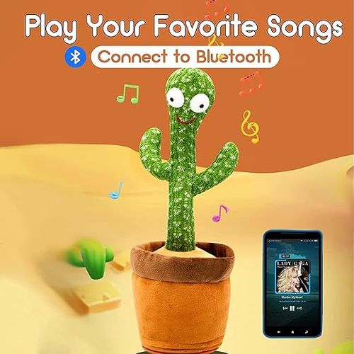 Interactive Baby Toys Dancing Talking Cactus Toy,Funny Gift for Infant 6-18 Months, Singing Musical Record Repeat What You Say Light Up Toy for Toddler 1 2 3 Year Old Boy Girl (Volume Adjustment)