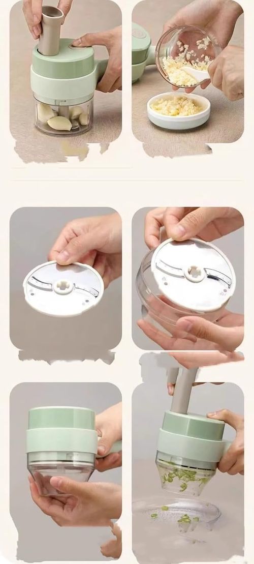 Electric multifunctional vegetable slicer, kitchen and household garlic mixer, cooking utensils, garlic crusher, garlic peeler, wireless portable