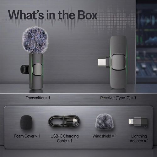 Professional Wireless Lavalier Microphone for iPhone iPad, Cordless Omnidirectional Clip Mic, Plug-Play Microphone for Interview Video Podcast Vlog YouTube