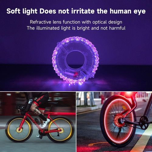 Bike Wheel Light Durable USB Rechargeable Wheel Lamp with Smart Light Sensor and Vibration Detection for Enhanced Night Safety Riding Accessories