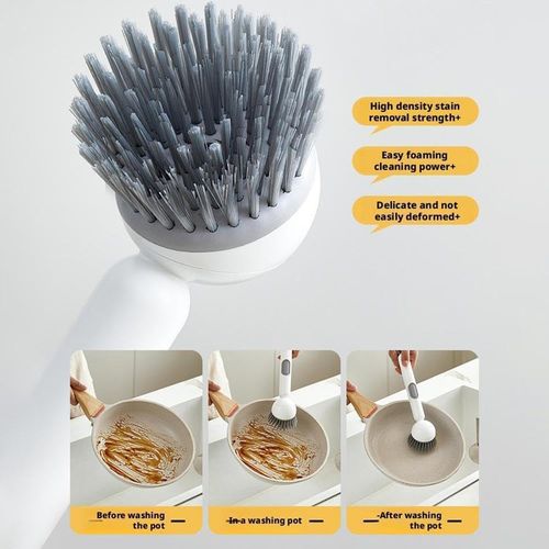 Ergonomic handle flexibly switches between angled & upright modes. Effortlessly cleans pots, dishes & sink corners, ZERO wrist strain, maximum comfort!