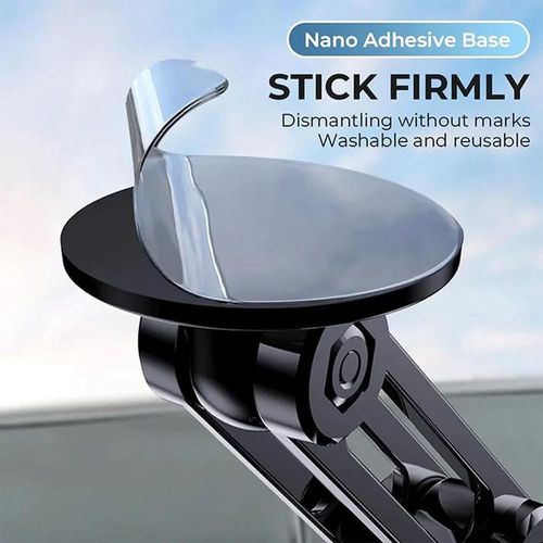 17mm Ball Head Phone Mount with Foldable Magnetic Bracket 360 Rotatable Desktop Wall GPS Magnetic Bracket (Black)
