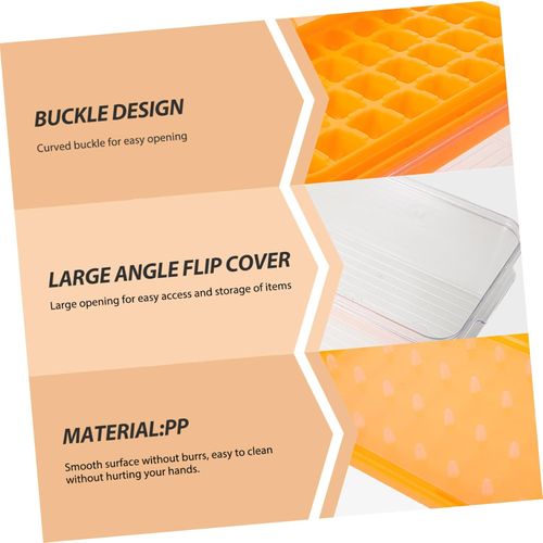 Stackable frozen tray with lid, suitable for making beverages, fruit purees, etc., single-layer design for easy storage (orange).