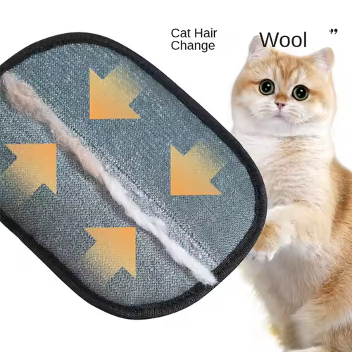 Pet Static Hair Removal Glove – Double-Sided Brushing & Hair Sticking, Essential for Cats & Dogs, Pet Hair Cleaning Tool 🐾