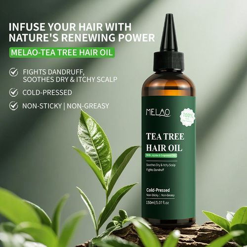 Organic Tea Tree & Coconut Hair Serum - Vegan, Refreshing, with Herbal Ingredients, Tea Tree Oil