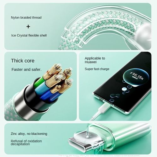 Gradient Transparent Ice Crystal Data Cable | 3-in-1 Design, Super Fast Charging, Compatible with Apple, Huawei & Android