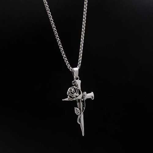 Stylish Alloy Cross Necklace! Long Chain + Edgy Hip-Hop Vibe – A Bold Statement Piece for Trendsetters