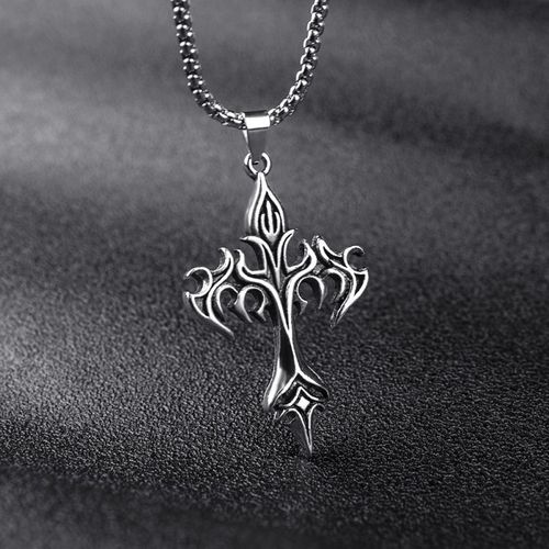 Stylish Alloy Cross Necklace! Long Chain + Edgy Hip-Hop Vibe – A Bold Statement Piece for Trendsetters