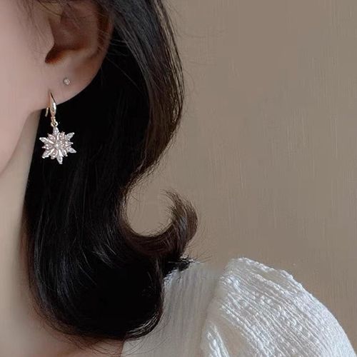 Versatile Micro-Inlaid Zircon & Pearl Pendant Earrings - Premium Elegance