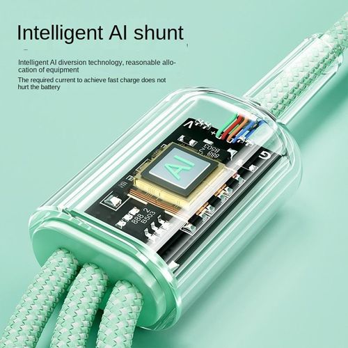 Gradient Transparent Ice Crystal Data Cable | 3-in-1 Design, Super Fast Charging, Compatible with Apple, Huawei & Android