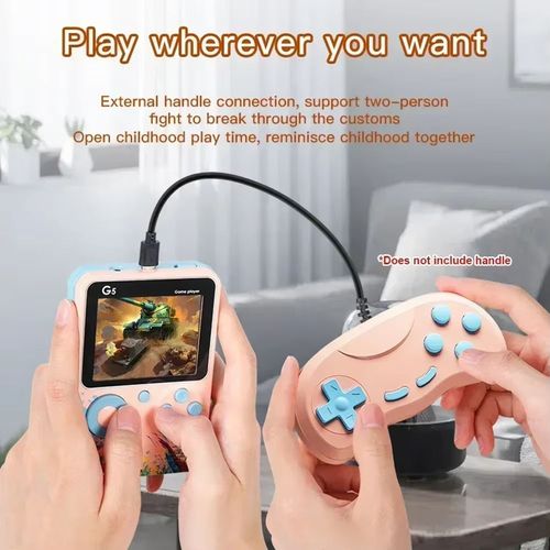 G5 Handheld Game Console: Two-Player, 500+ Games to Choose From – Large Screen, Retro Style with Controllers, Affordable 🎮