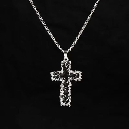 Stylish Alloy Cross Necklace! Long Chain + Edgy Hip-Hop Vibe – A Bold Statement Piece for Trendsetters
