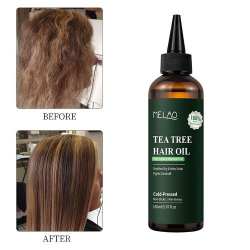 Organic Tea Tree & Coconut Hair Serum - Vegan, Refreshing, with Herbal Ingredients, Tea Tree Oil