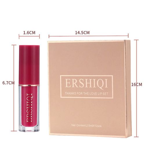 12-Color Book-Style Lip Gloss Set – Matte & Pearl, Non-Sticky, Lip Gloss & Lipstick ✨