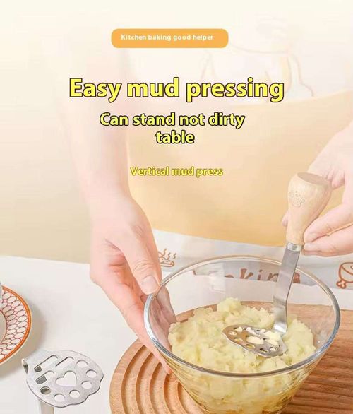 Wooden Handle Bear Masher: Food-Grade Stainless Steel Mashing Tool 🐻
