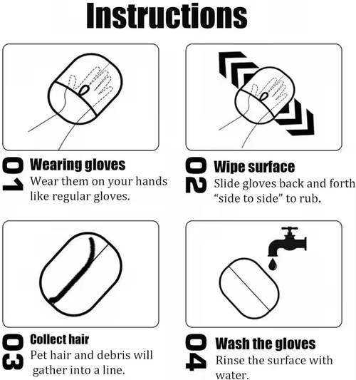 Pet Static Hair Removal Glove – Double-Sided Brushing & Hair Sticking, Essential for Cats & Dogs, Pet Hair Cleaning Tool 🐾