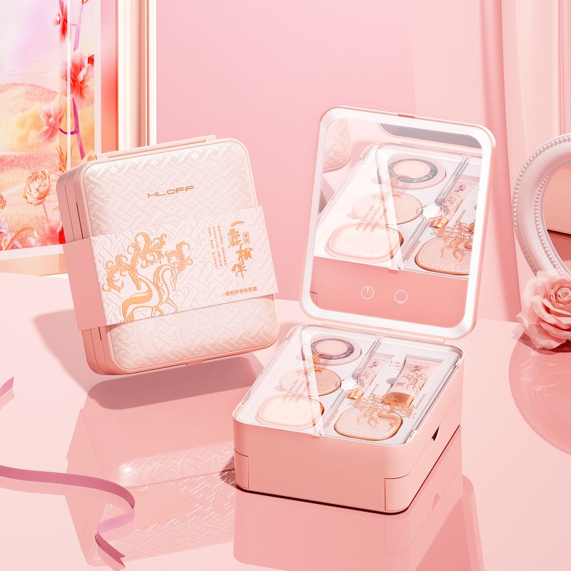 All-in-One Makeup Organizer with LED Mirror – Portable Cosmetic Storage Case for Travel