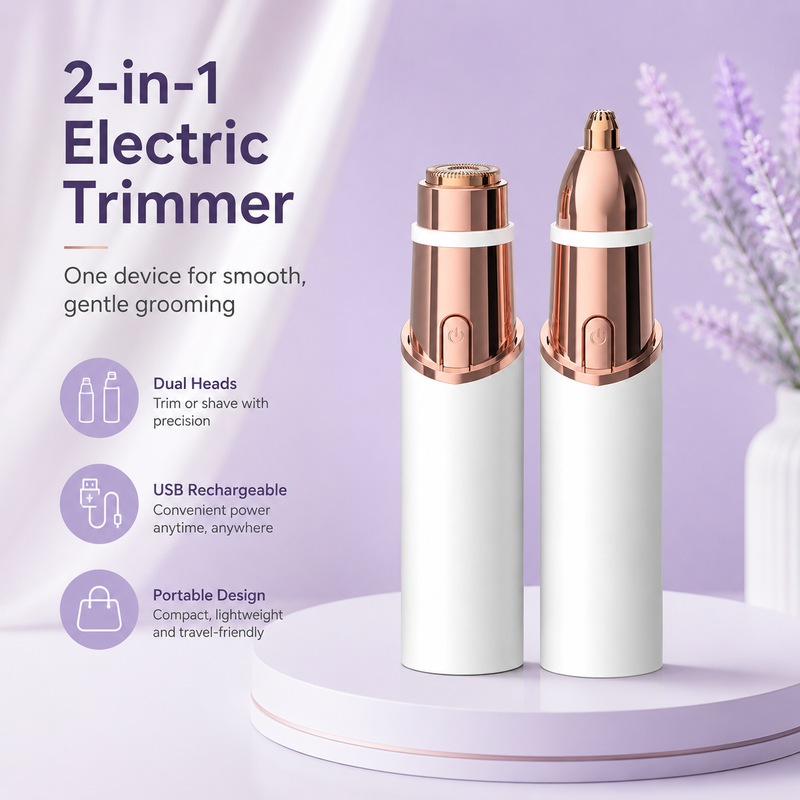 2-in-1 Rechargeable Electric Trimmer for Smooth, Gentle Grooming