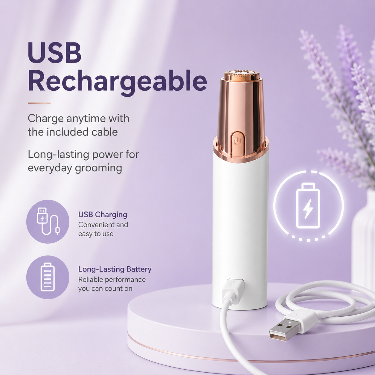 2-in-1 Rechargeable Electric Trimmer for Smooth, Gentle Grooming
