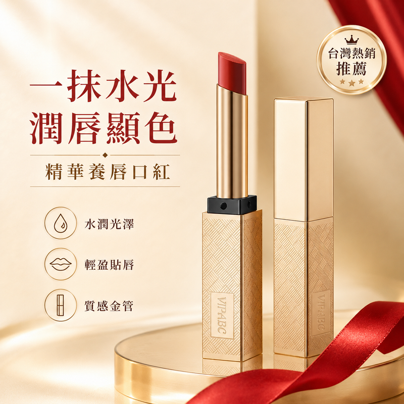 精華養唇口紅｜水光潤唇顯色金管唇膏