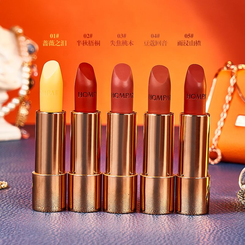 5-Piece Luxury Lipstick Set – Creamy, Long-Lasting Shades with Elegant Gift Bag