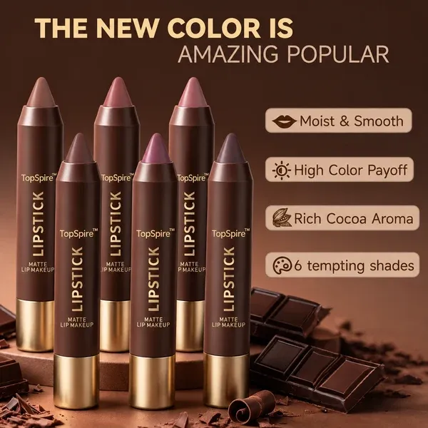 6PCS|Set Luxury Matte Lipstick – Soft Velvet Finish & All-Day Color