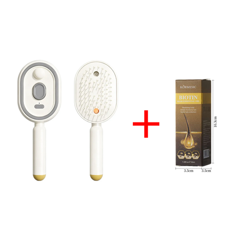 Electric Spray Air Cushion Massage Comb, Anti-Tangle Electric Hair Brush |Basic Set + Free Hair Oil