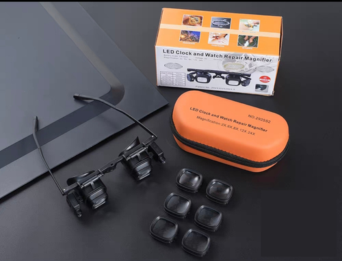 🔬  Precision LED Magnifier Glasses – Interchangeable Lenses, Dual LED, Hands-Free 💡