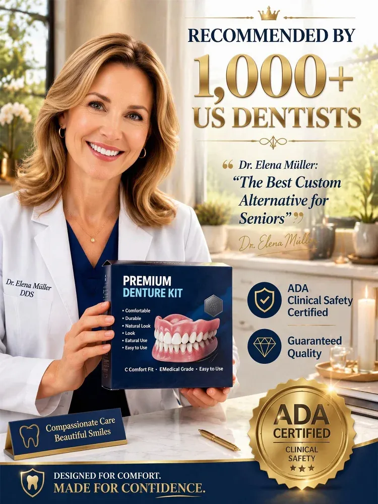 🔥3400+ Sold! Medical Safe Custom Fit Denture Kit, Natural Realistic Fake Teeth Veneers For All Age Groups