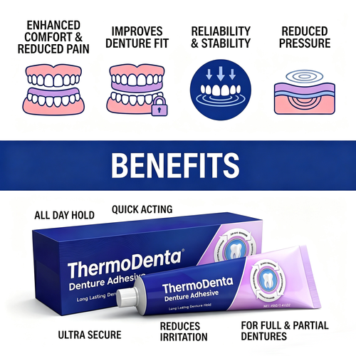 🔥ComfortSeal Max Denture Adhesive—🦷Lasting, Heat Adaptive Technology |Buy 1 Free 1