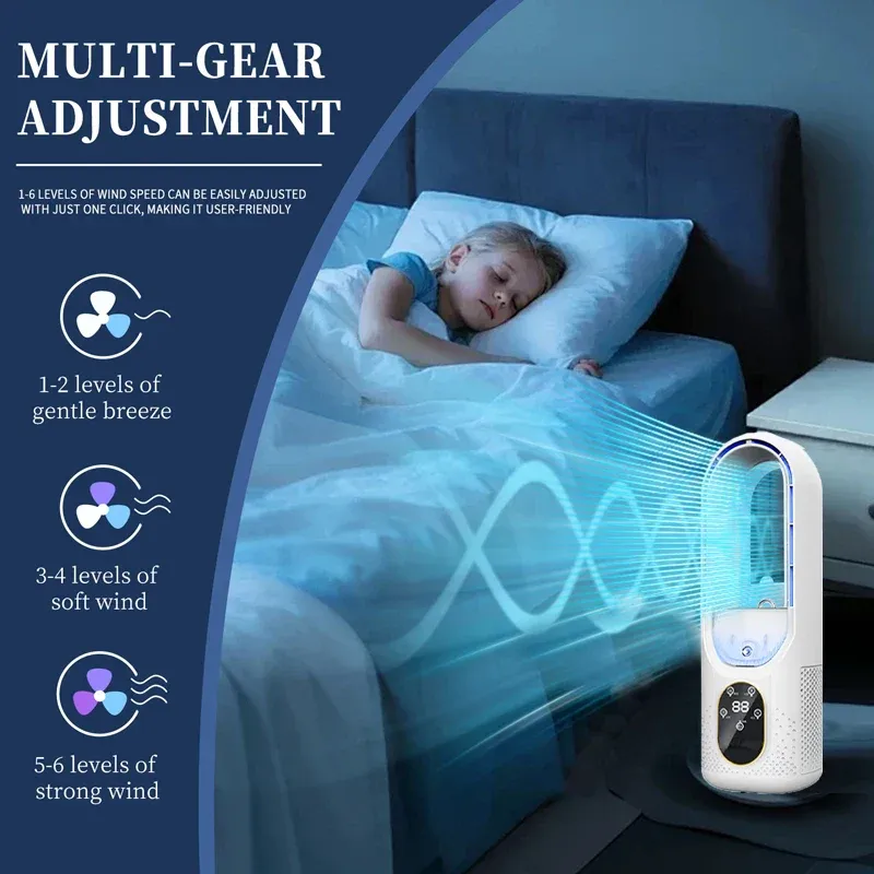 🔥Last Day 50% OFF -Bladeless Fan with LED Ligh