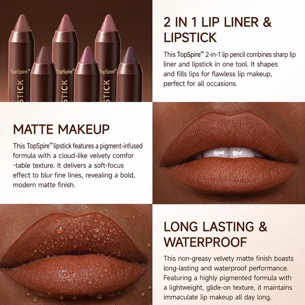 6PCS|Set Luxury Matte Lipstick – Soft Velvet Finish & All-Day Color