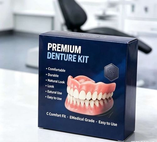 🔥3400+ Sold! Medical Safe Custom Fit Denture Kit, Natural Realistic Fake Teeth Veneers For All Age Groups