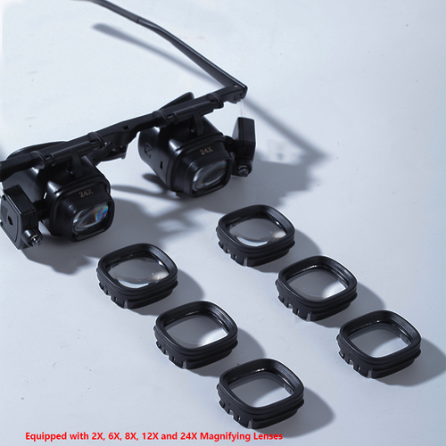 🔬  Precision LED Magnifier Glasses – Interchangeable Lenses, Dual LED, Hands-Free 💡