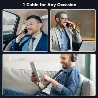4-in-1 Multi USB (240W) Ultra Universal Charging Cable|Size:1m,Blcak,Buy1 Free 3