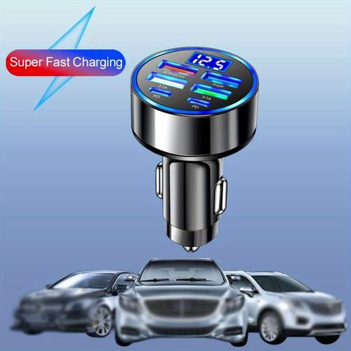 6-Port Ultra-Fast Car Charger (4 USB + 2 PD Type-C)