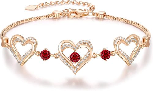 CDE Forever Love Heart Charm Link Bracelet for Women