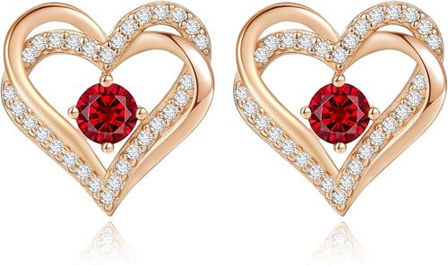 CDE Forever Love Heart Stud Earrings for Women