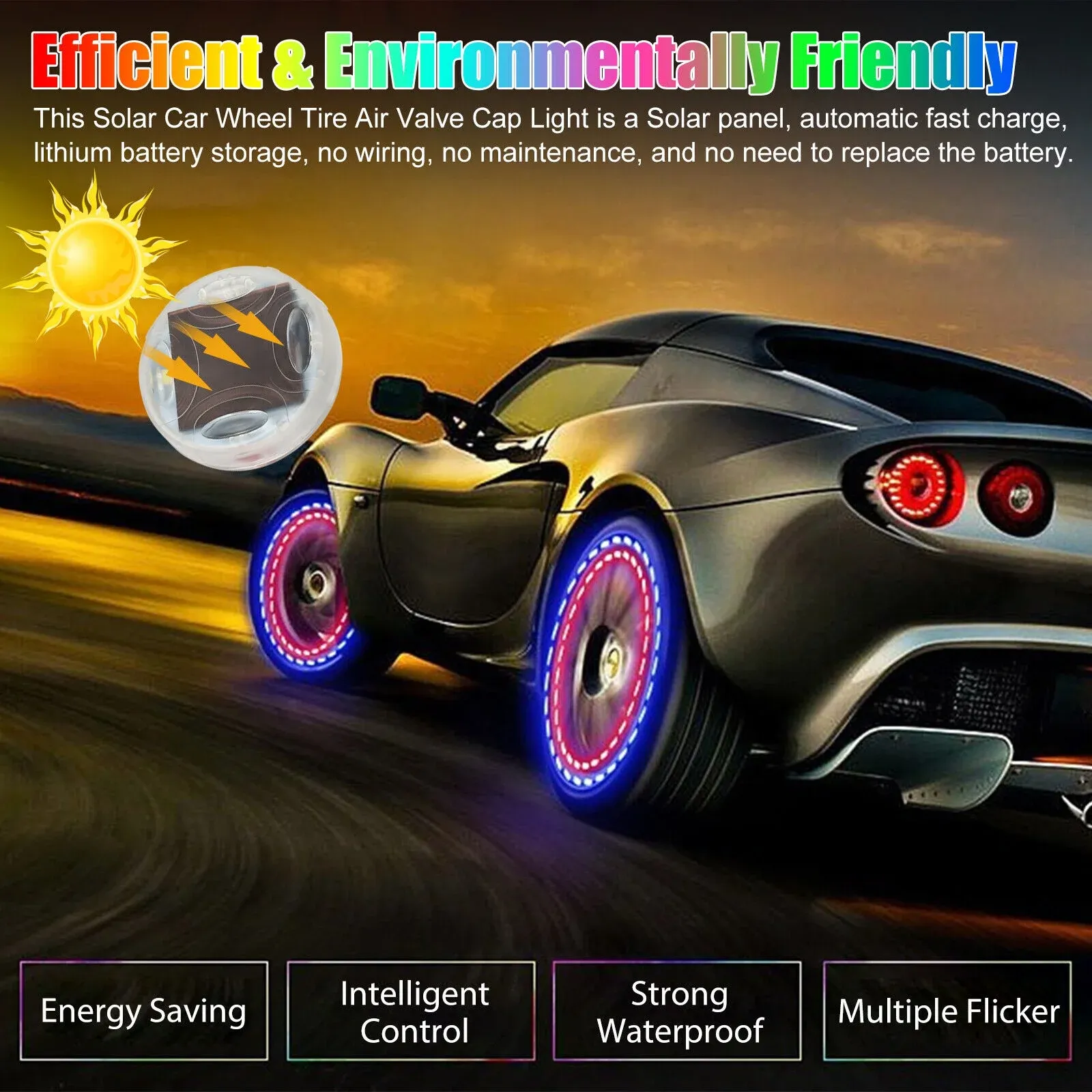 Solar LED RGB Wheel Light