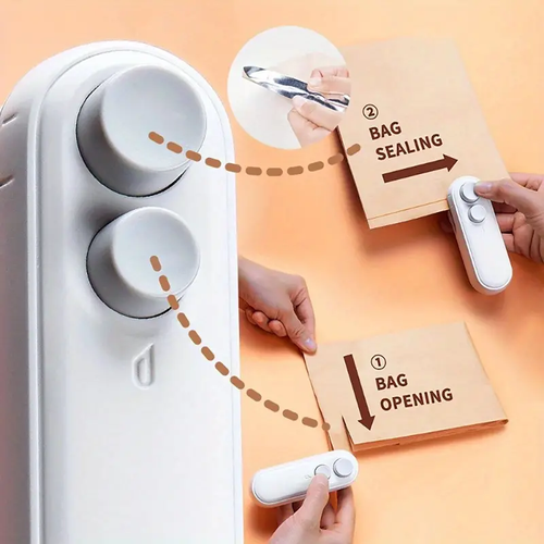 2024 New Mini Sealer, Rechargeable 2-in-1 Mini Handheld Vacuum Food Sealer for Sealing and Cutting