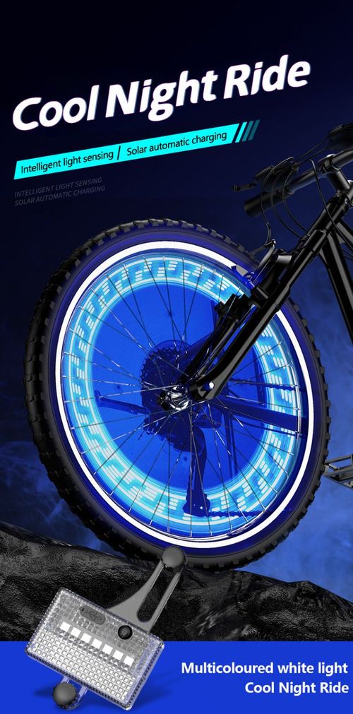 Solar-Powered LED Wheel-Mounted Bicycle Light