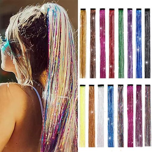 🌈 BB Clip Iridescent Laser-Coated Metallic PET Synthetic Wig✨